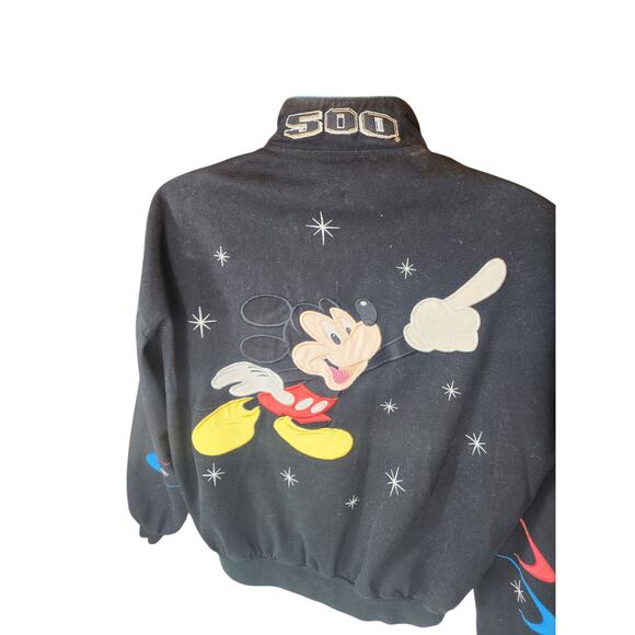 Disney Jeff Hamilton Jacket Mens Large Mickey Daytona NASCAR Embroidered Bomber - Picture 6 of 16